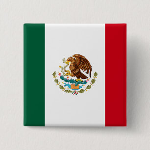 Mexicaanse vlag vierkante button 5,1 cm