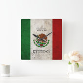 Mexicaanse vlag vierkante klok (Huis)