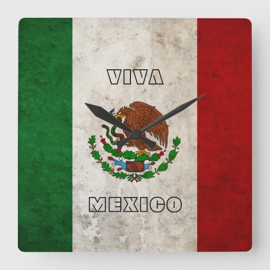 Mexicaanse vlag vierkante klok (Voorkant)