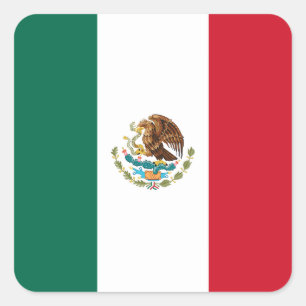 Mexicaanse vlag vierkante sticker
