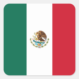 Mexicaanse vlag vierkante sticker