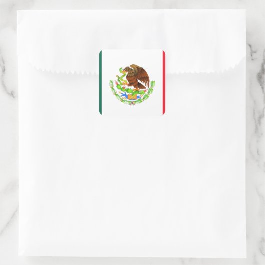 Mexicaanse vlag vierkante sticker (Tas)