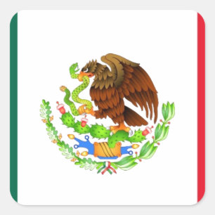 Mexicaanse vlag vierkante sticker