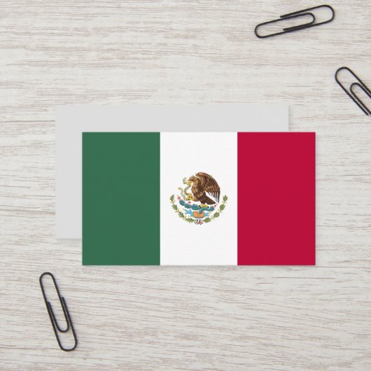 Mexicaanse vlag visitekaartje (Voorkant / Achterkant in situ)