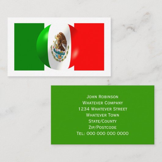 Mexicaanse vlag visitekaartje (Voorkant / Achterkant)