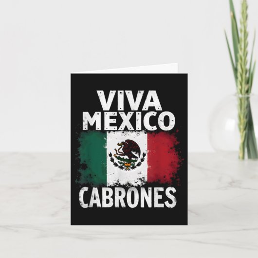 Mexicaanse vlag Viva Mexico Cabrones Kaart (Voorkant)