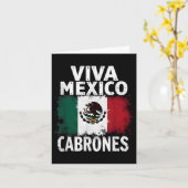 Mexicaanse vlag Viva Mexico Cabrones Kaart (Gele Bloem)