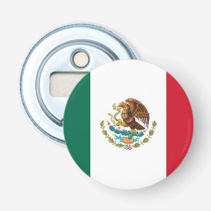 Mexicaanse vlag - vlag van Mexico Button Flesopener