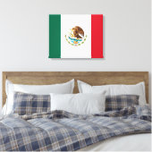Mexicaanse vlag - vlag van Mexico Canvas Afdruk (Insitu (Slaapkamer))