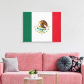 Mexicaanse vlag - vlag van Mexico Canvas Afdruk (Insitu (Woonkamer))