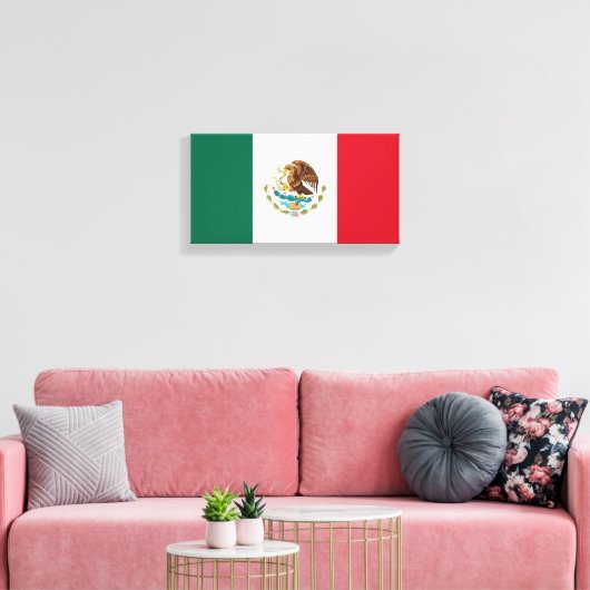 Mexicaanse vlag - vlag van Mexico Canvas Afdruk (Insitu (Woonkamer))