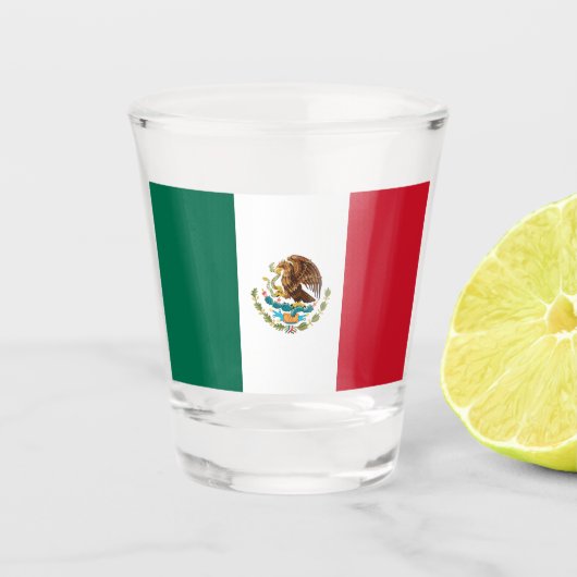 Mexicaanse Vlag - Vlag van Mexico Geschoten glas (Voorkant)
