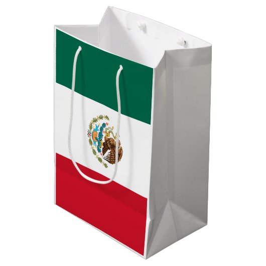 Mexicaanse vlag - vlag van Mexico Medium Cadeauzakje (Voorkant Gekanteld)