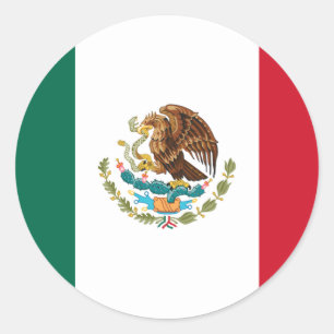 Mexicaanse vlag - Vlag van Mexico Ronde Sticker