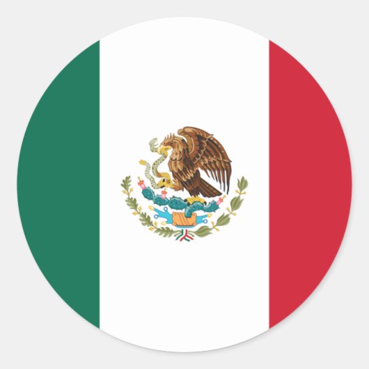 Mexicaanse vlag, Vlag van Mexico Ronde Sticker (Voorkant)