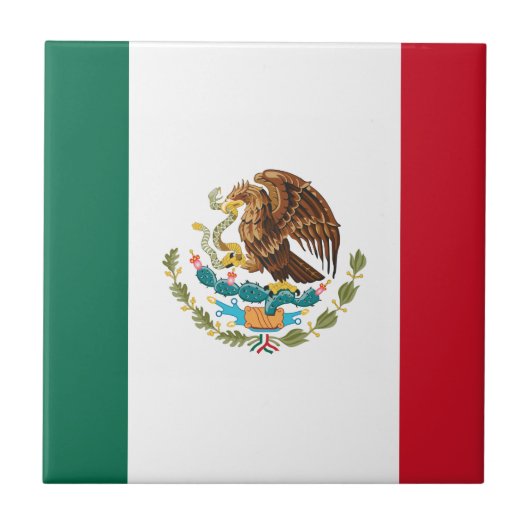 Mexicaanse vlag - vlag van Mexico Tegeltje (Voorkant)
