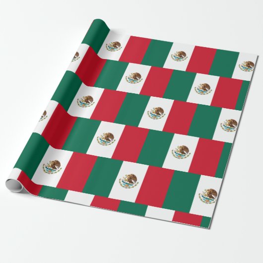 Mexicaanse vlag - Vlag van Mexico Wrapping Paper Cadeaupapier (Uitgerold)