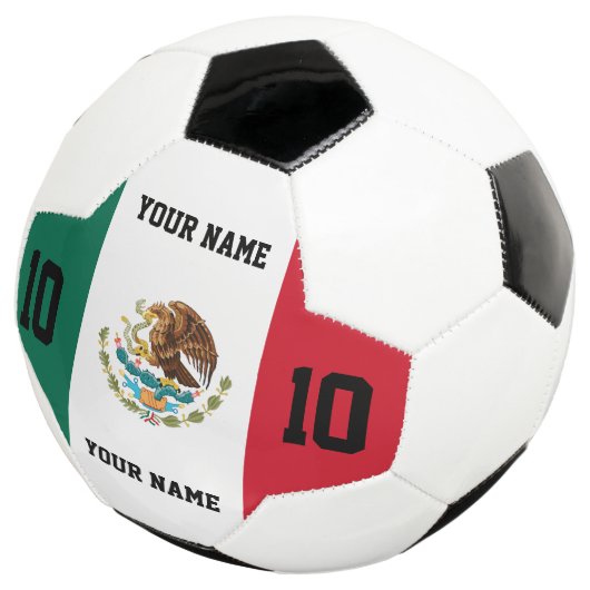 Mexicaanse vlag voetbal met aangepast shirt nummer (Drie kwart)