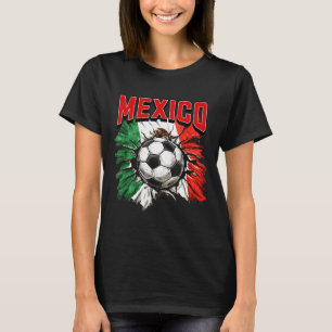 Mexicaanse vlag voetbal Mexico trots futbol famili T-shirt