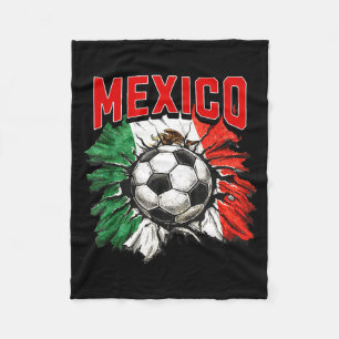 Mexicaanse vlag voetbal Mexico trots voetbal famil Fleece Deken