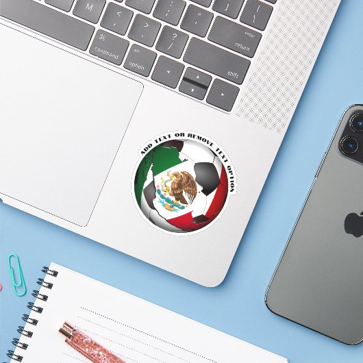 Mexicaanse vlag Voetbal Sticker (Laptop met iPhone)