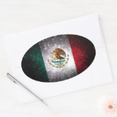 Mexicaanse vlag vuurwerk ovale sticker (Envelop)