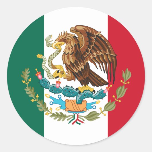 Mexicaanse vlag & wapen, Vlag van Mexico Ronde Sticker (Voorkant)