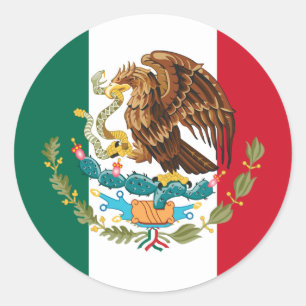 Mexicaanse vlag & wapen, Vlag van Mexico Ronde Sticker