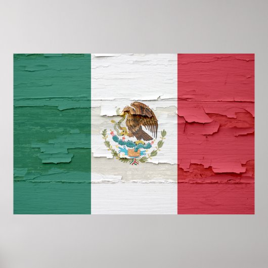 Mexicaanse vlag Weathered Paint Poster (Voorkant)