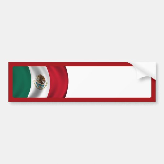 Mexicaanse vlag zwaaien bumpersticker (Voorkant)