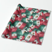 Mexicaanse vlaggen cadeaupapier (Uitgerold)