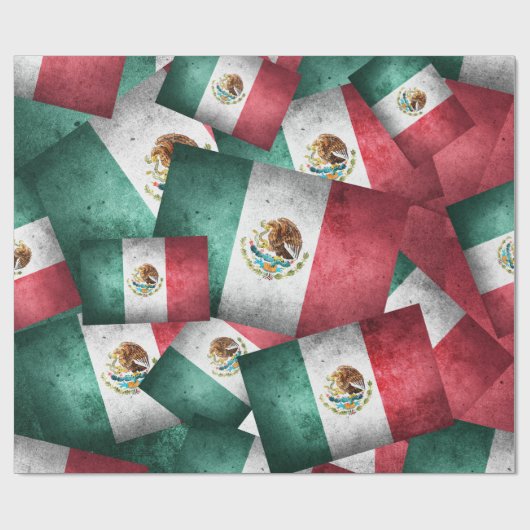 Mexicaanse vlaggen cadeaupapier (Vlak)