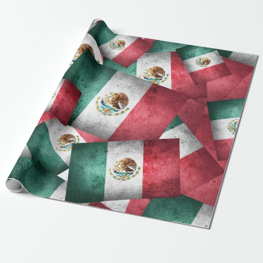 Mexicaanse vlaggen cadeaupapier (Uitgerold)