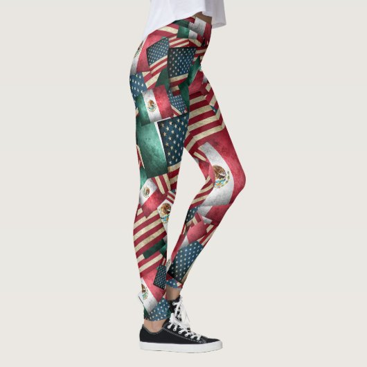 Mexicaanse vlaggen en Amerikaanse vlaggen Leggings (Rechts)