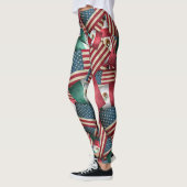 Mexicaanse vlaggen en Amerikaanse vlaggen Leggings (Links)