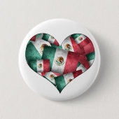 Mexicaanse vlaggen - hartvorm ronde button 5,7 cm (Voorkant)