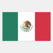 Mexicaanse vlaggen rechthoekige sticker (Voorkant)