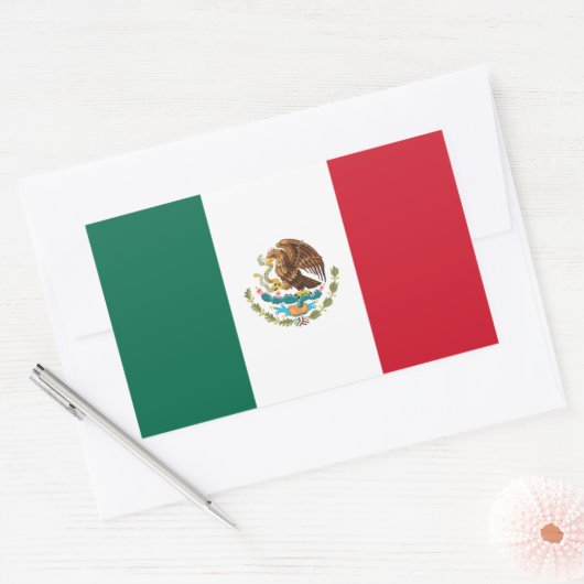 Mexicaanse vlaggen rechthoekige sticker (Envelop)