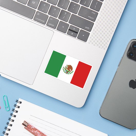 Mexicaanse vlaggen sticker (Laptop met iPhone)