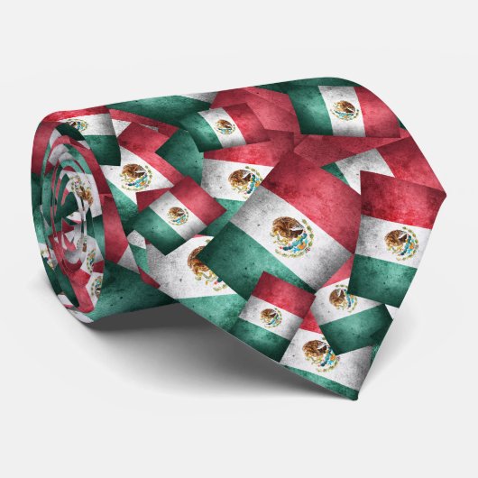 Mexicaanse vlaggen stropdas (Opgerold)