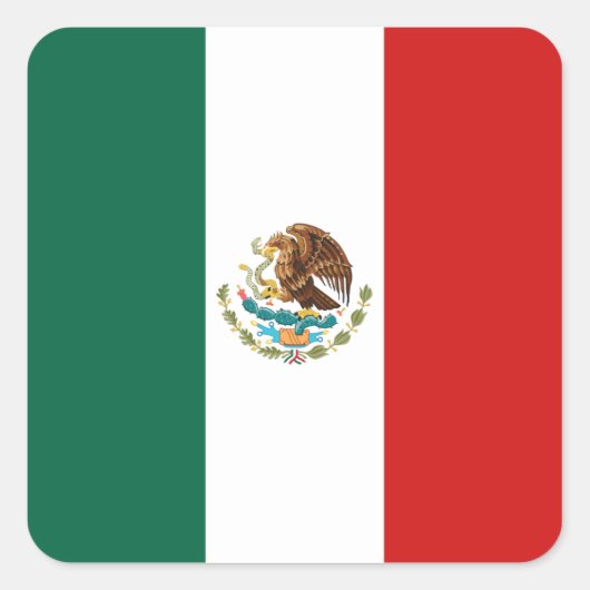 Mexicaanse vlaggen vierkante sticker (Voorkant)