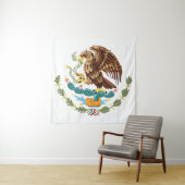 Mexicaanse vlaggenbank van wapenboomstammen wandkleed (In situ)