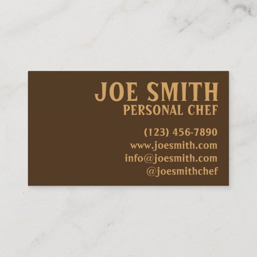 Mexicaanse voedingsenchiladas Personal Chef Cook F Visitekaartje (Achterkant)