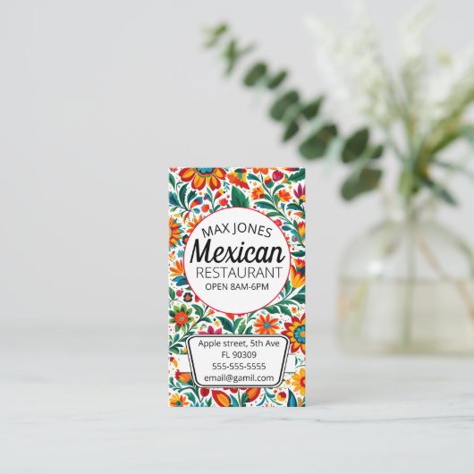 Mexicaanse voedingsmiddelensector drijft handel in visitekaartje (Staand voorkant)