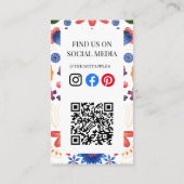 Mexicaanse voedingsvruchten deli markeert een dag  visitekaartje (Achterkant)