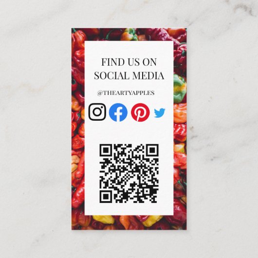 Mexicaanse voedingsvruchten deli-markt Spaanse pep Visitekaartje (Achterkant)