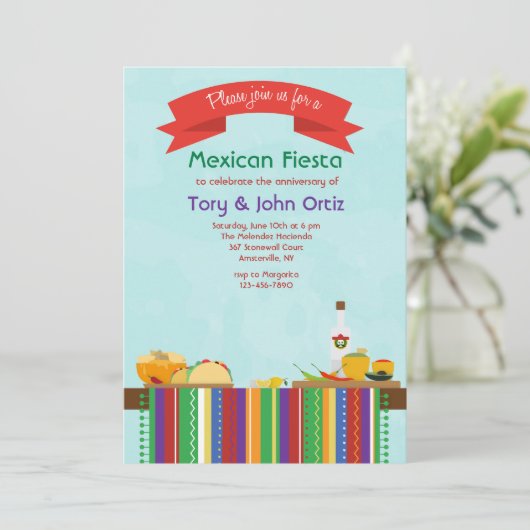 Mexicaanse voedseluitnodiging kaart (Staand voorkant)