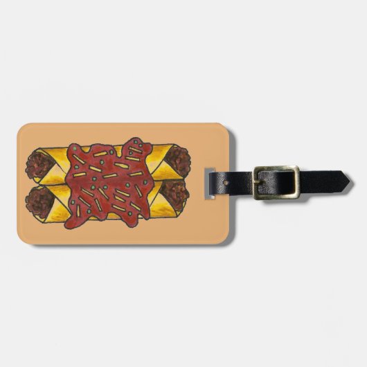 Mexicaanse voedselzwarte Bean Enchiladas Tex Mex F Bagagelabel (Voorkant horizontaal)