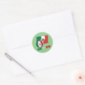 Mexicaanse Voetbal en Vlag Ronde Sticker (Envelop)