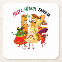 Mexicaanse Voetbal Fiesta Familie Feest Onderzette